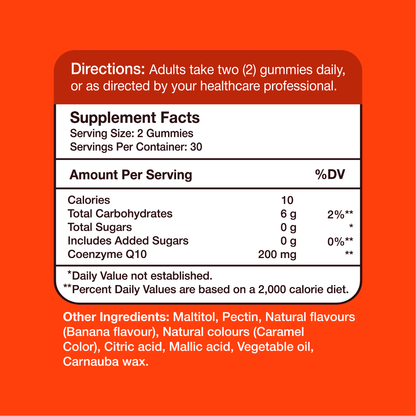 Gumvits CoQ10 200mg Gummies Supplement Facts