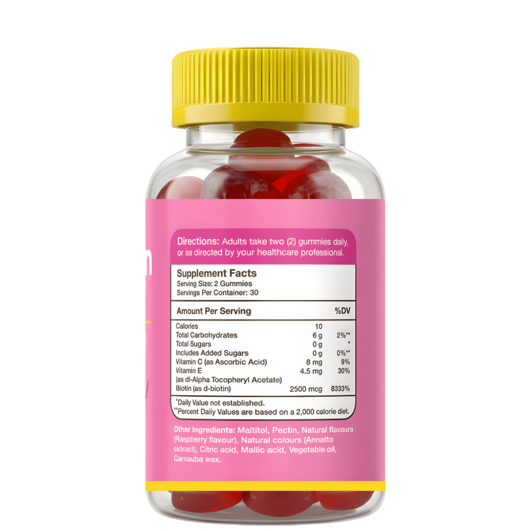 Gumvits Hair Skin & Nails Gummies Supplement Facts Label