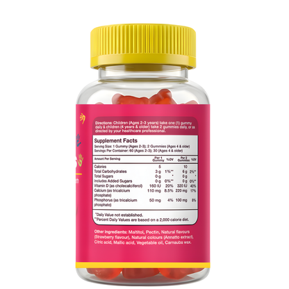 Gumvits Kids Bones Gummies Supplement Facts