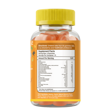 Gumvits Kids Multi + Omega Gummies Supplement Facts