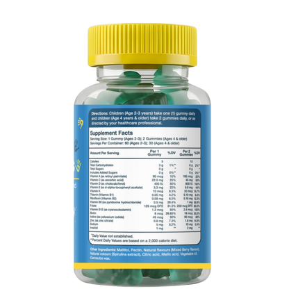 Gumvits Kids Multivitamin Gummies Supplement Facts