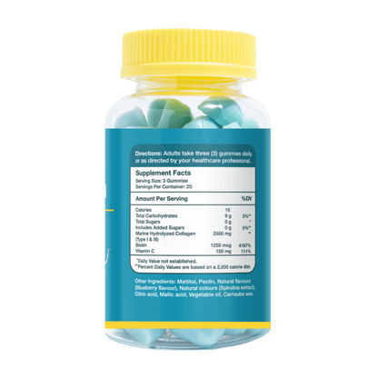 Gumvits Marine Collagen with Biotin & Vitamin C Gummies Supplement Facts