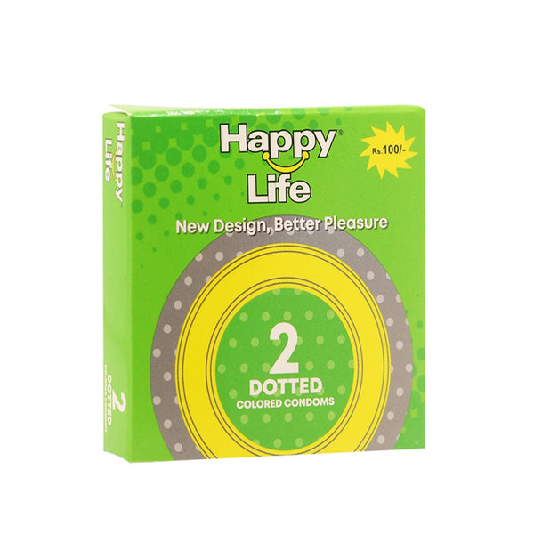 Happy Life Colored Dotted Condoms, 2 Ct