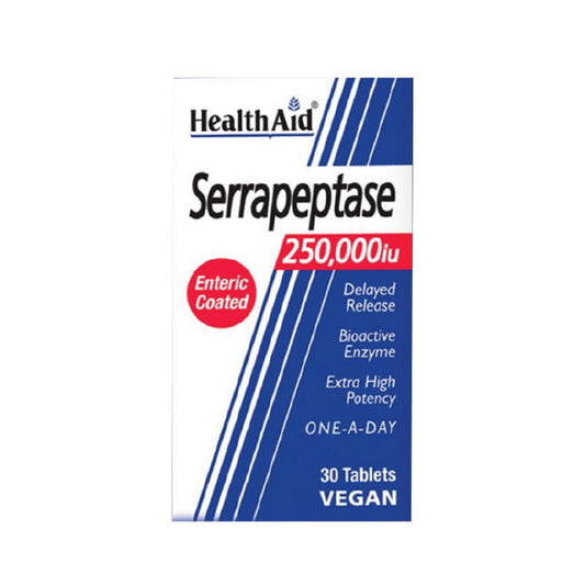 HealthAid Serrapeptase 250000IU, 30 Ct