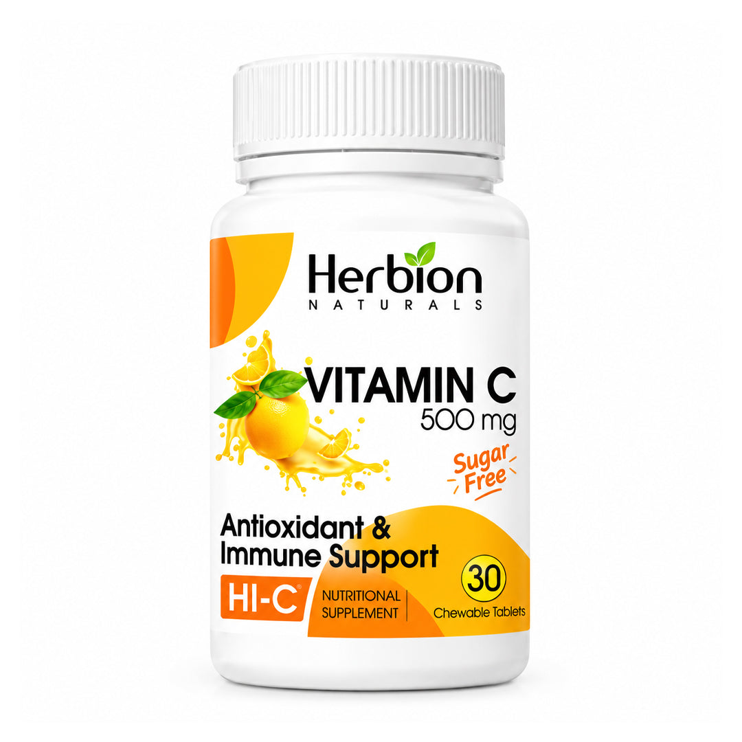 Herbion Vitamin C 500mg (Sugar Free) Chewable Tablet, 30 Ct