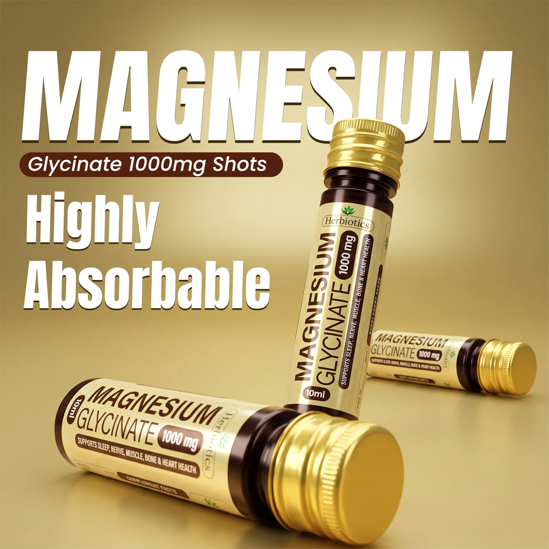 Herbiotics Magnesium Glycinate 1000mg Liquid Shots, 15 Ct