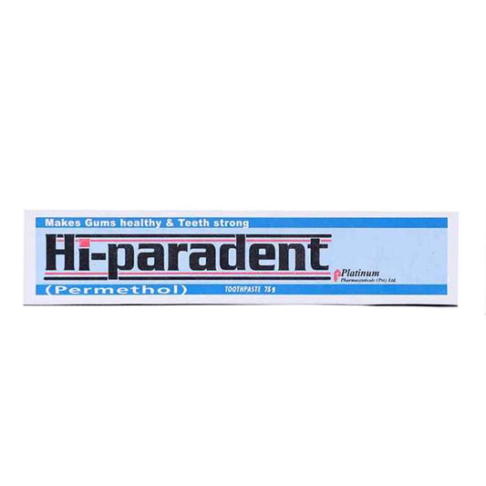 Hi-Paradent (Permenthol) Medicated Toothpaste, 75 g - Platinum Pharma