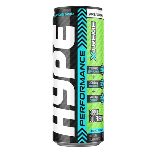 Hype Xtreme Pre-workout Energy Drink (Apple Blueberry), 330ml
