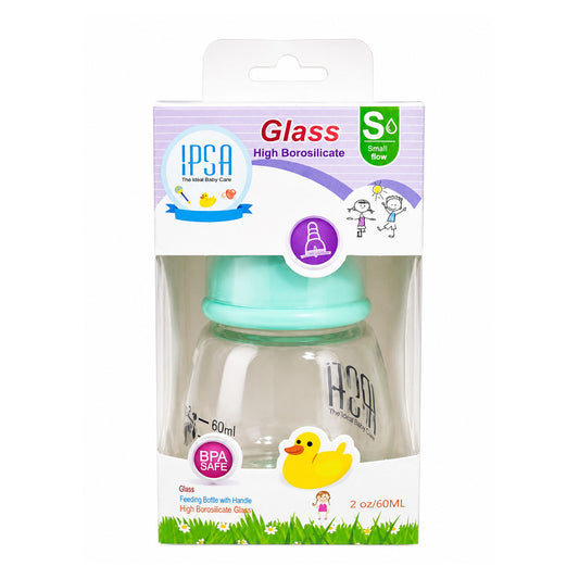 IPSA Glass Feeding Bottle with Handle (798), 60 ml