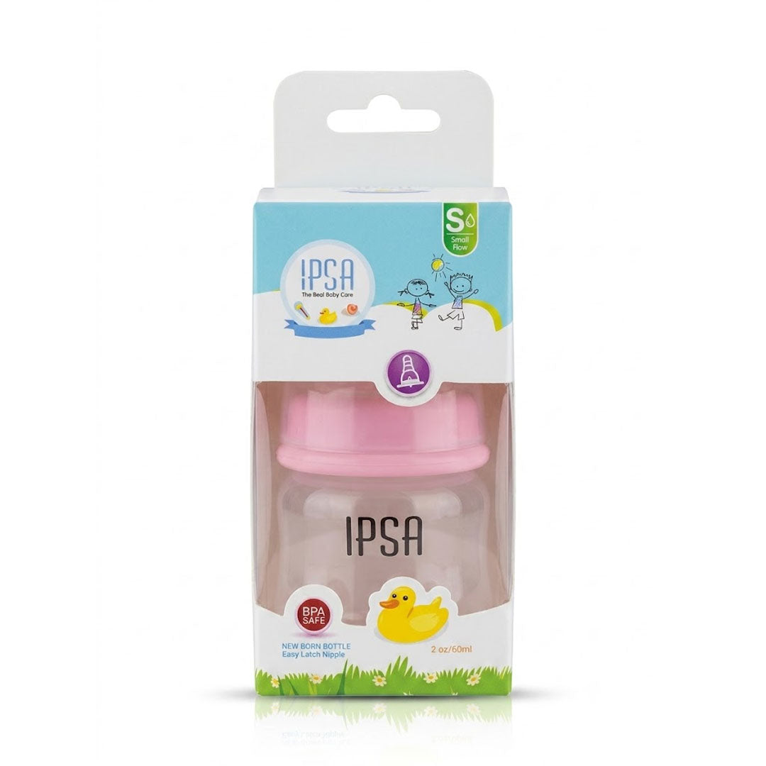 IPSA New Born Bottle With Ezee Latch Nipple (800), 60 ml