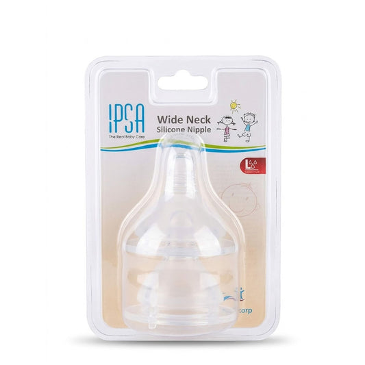 IPSA Wide Neck (Large Flow) Silicone Nipple (306), 2 Ct