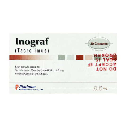 Inograf (Tacrolimus) 0.5mg, 30 Ct - Platinum Pharma