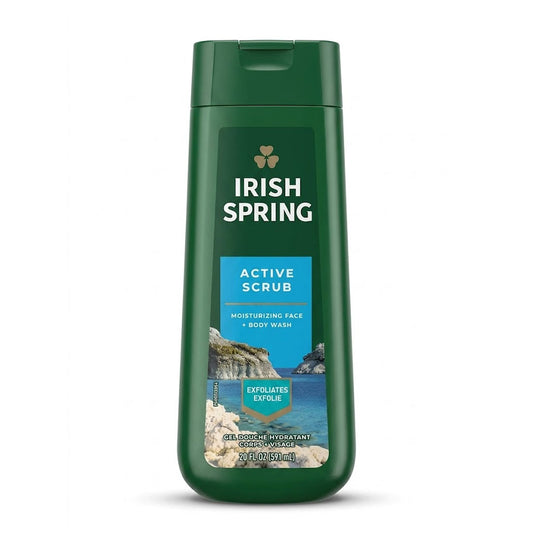 Irish Spring Active Scrub Moisturizing Face + Body Wash, 591 ml
