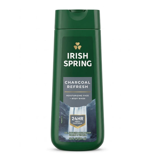 Irish Spring Charcoal Refresh Moisturizing Face + Body Wash, 591 ml