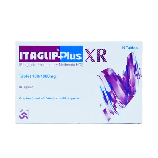 Itaglip Plus XR (Sitagliptin/Metformin) 100/1000mg, 14 Ct - Sami Pharma