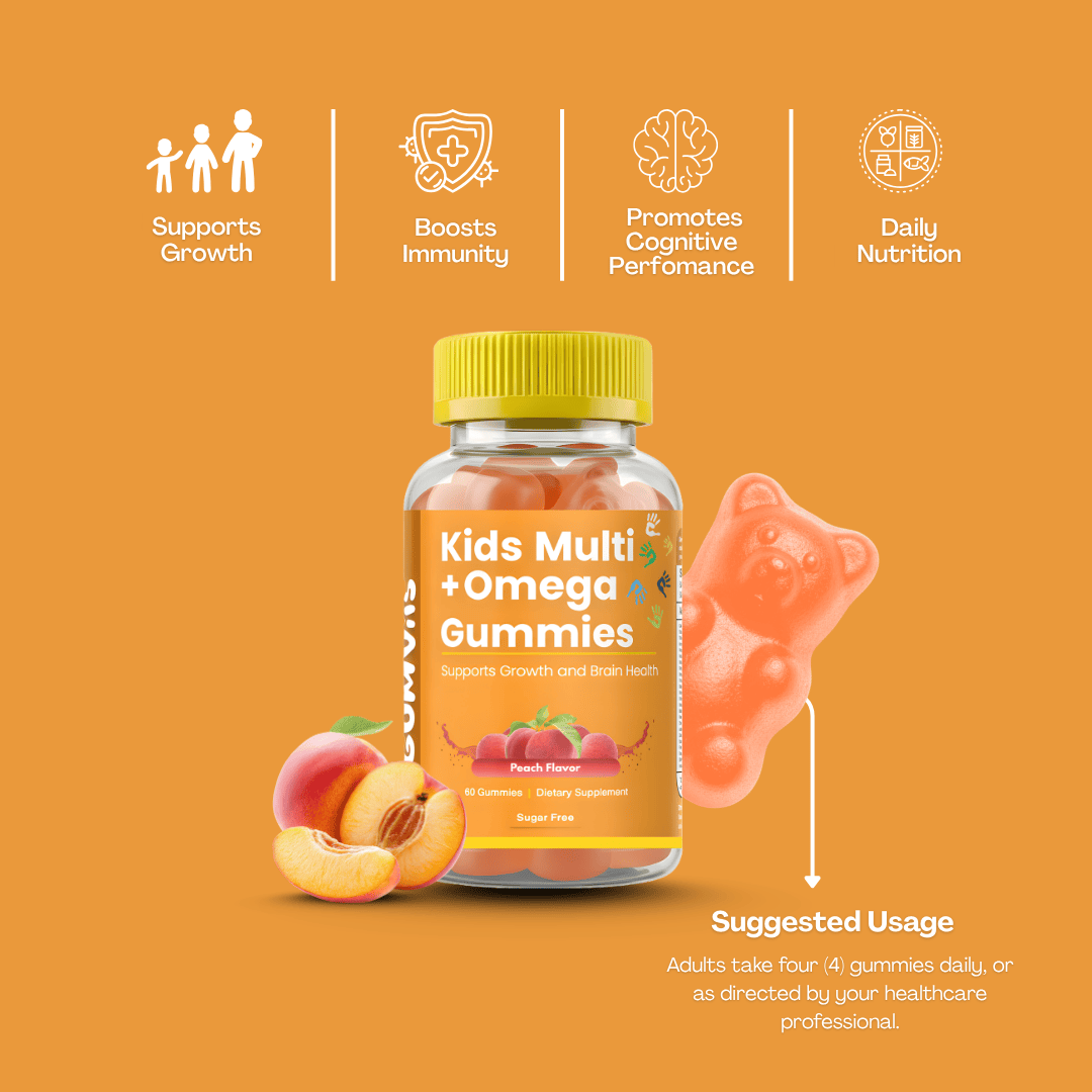 Gumvits Kids Multi + Omega Gummies, 60 Ct