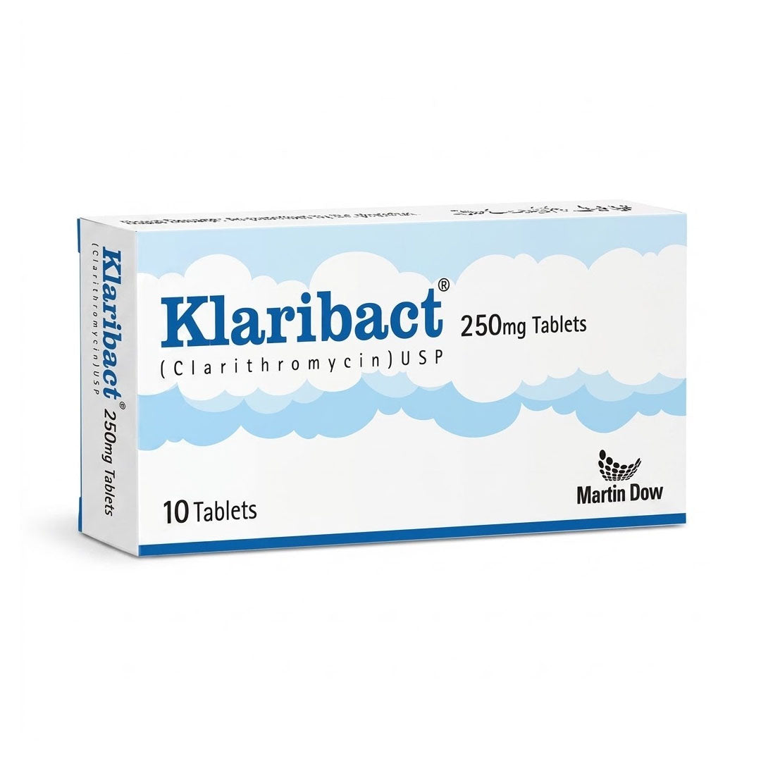 Klaribact (Clarithromycin) 250 mg, 10 Ct - Martin Dow