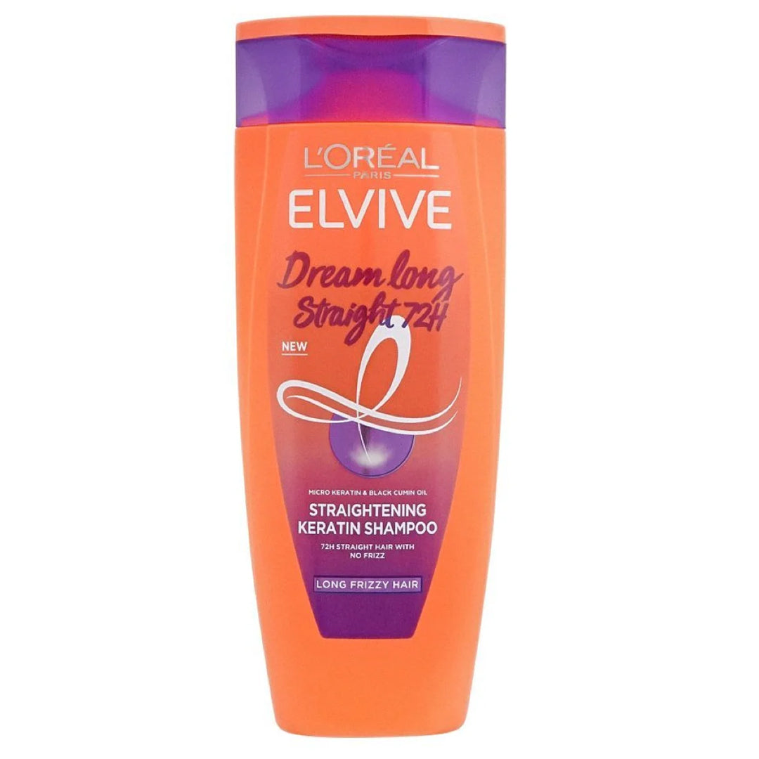 L'Oreal Paris Elvive Dream Long Straightening Keratin Shampoo Long Frizzy Hair, 175 ml