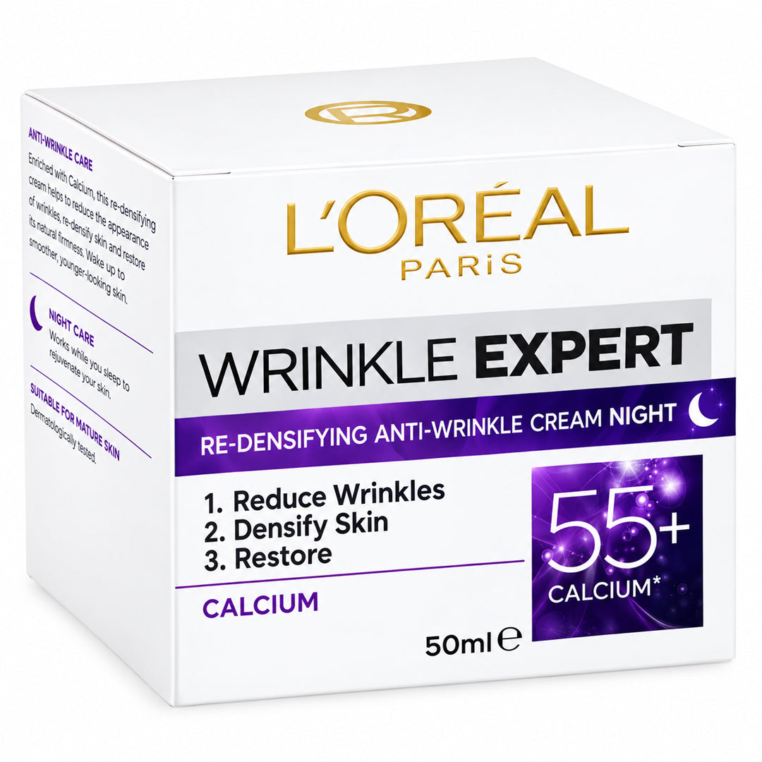 L'Oreal Paris Wrinkle Expert Anti-Wrinkle Densifying Care Night Cream 55+ Calcium, 50ml