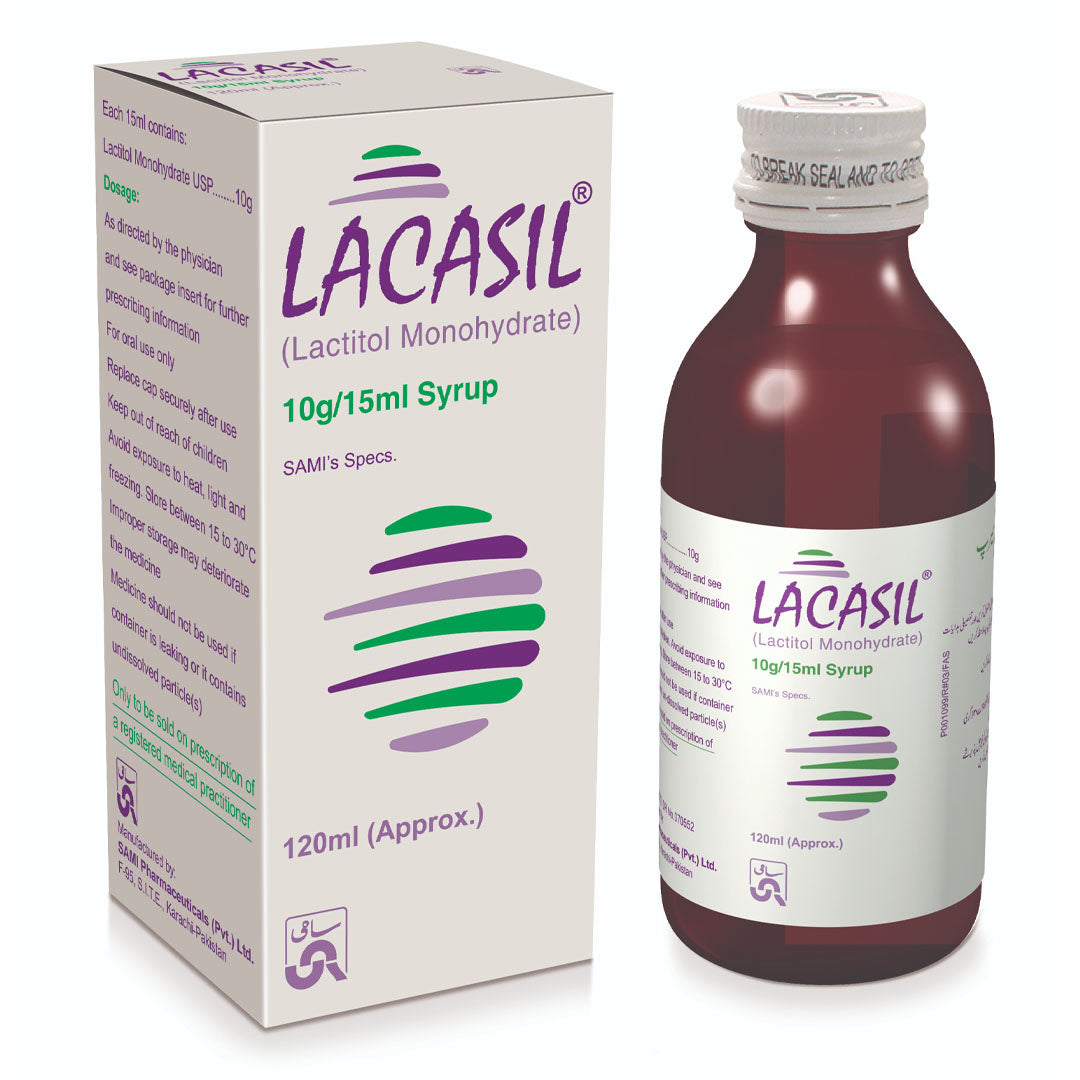 Lacasil (Lactitol Monohydrate) 10g/15ml Syrup, 120 ml - Sami Pharma