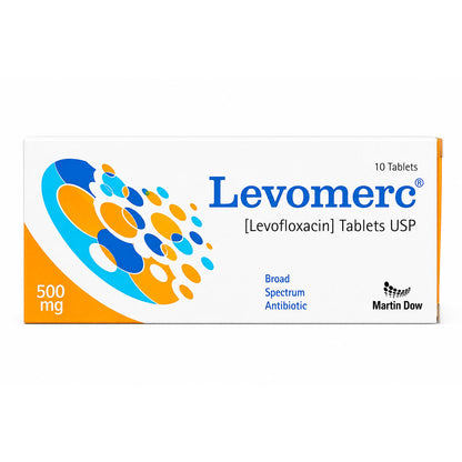 Levomerc (Levofloxacin) Tablets, 10 Ct - Martin Dow