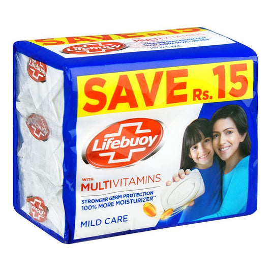 Lifebuoy Mild Care Soap Bar, 123 g (Pack of 3)