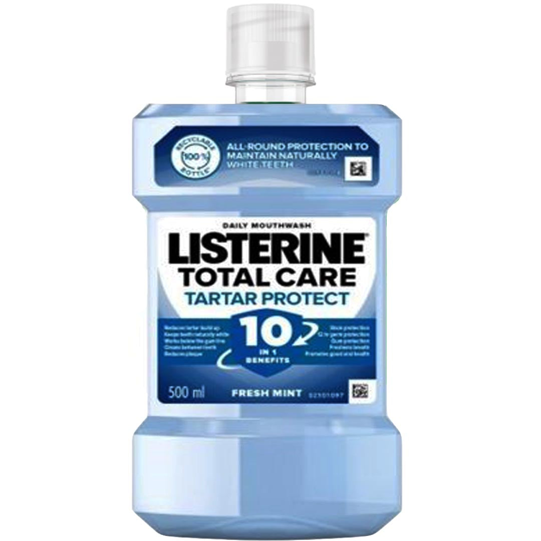 Listerine Total Care Tartar Protect 10 in 1 Mouthwash Fresh Mint, 500ml