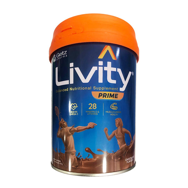 Livity Balanced Nutritional Supplement Chocolate Flavour, 400g - Getz Pharma