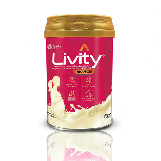 Livity Pro Mom Balanced Nutritional Supplement For Pregnant & Breastfeeding Mothers, 400 g - Getz Pharma