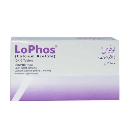 Lophos (Calcium Acetate) 667mg, 100 Ct