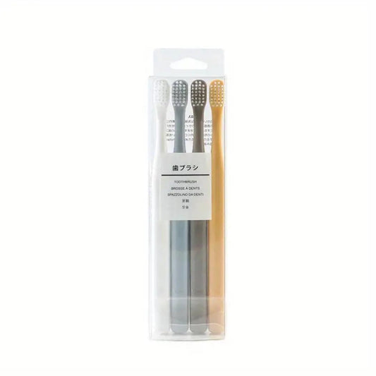 Macaron Soft Microfiber Bristle Toothbrush, 4 Ct