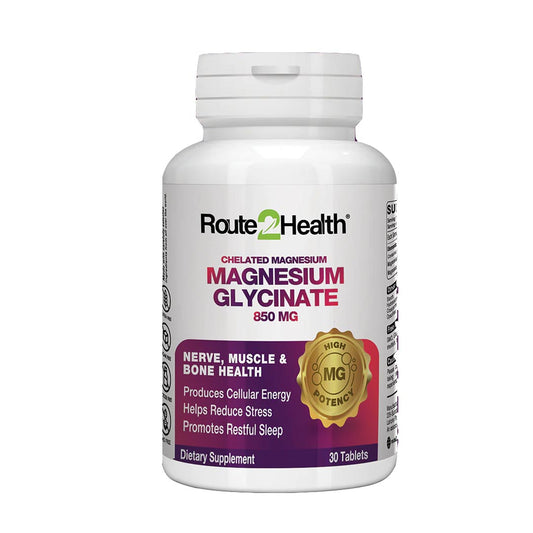 Magnesium Glycinate 850mg, 30 Ct - Route2Health
