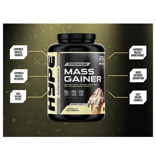 Hype Premium Mass Gainer (Vanilla Ice Cream), 3 Kg