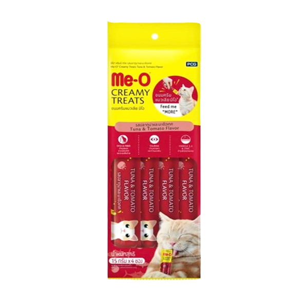 Me-O Cat Creamy Treats (Tuna & Tomato) 15g, 4 Ct