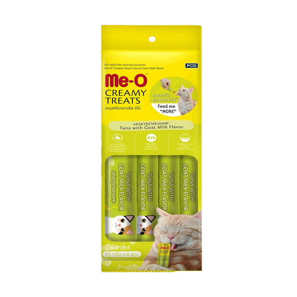 Me-O Cat Creamy Treats (Tuna with Goat Milk) 15g, 4 Ct