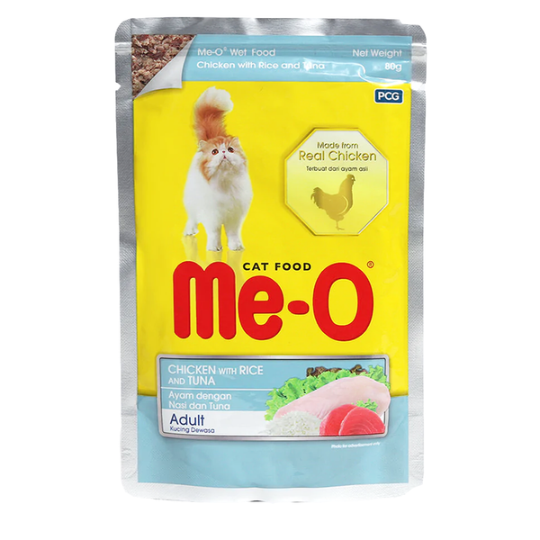 Me-O Wet Food Adult (Chicken with Rice & Tuna), 80g