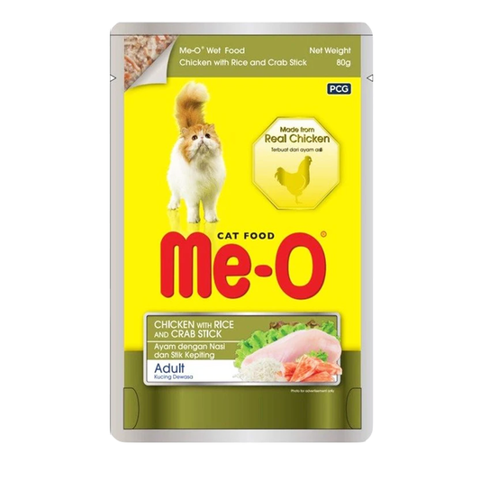 Me-O Wet Food Adult (Chicken with Rice and Crab Stick), 80g