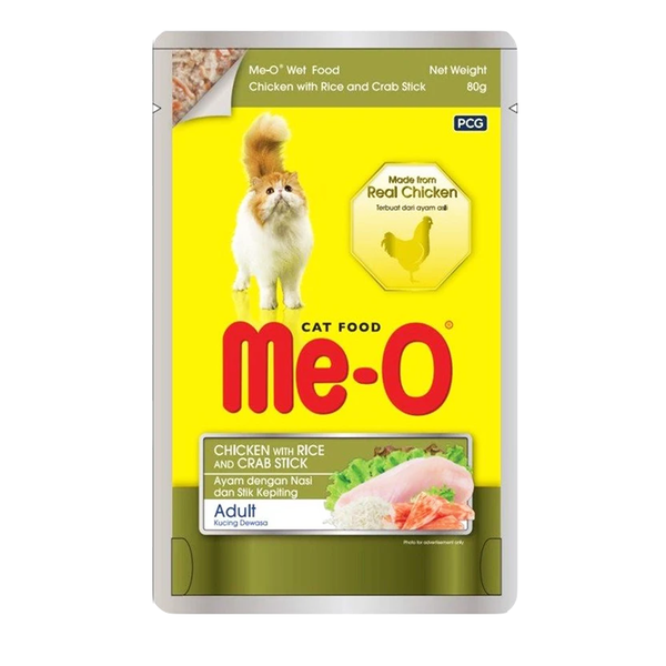 Me-O Wet Food Adult (Chicken with Rice and Crab Stick), 80g