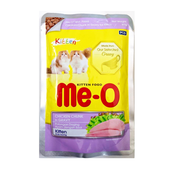 Me-O Wet Food Kitten (Chicken Chunk in Gravy), 80g