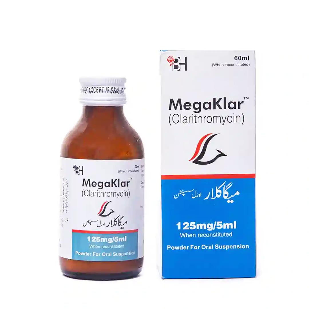 Megaklar 125mg/5ml Oral Suspension, 60ml - Barrett Hodgson