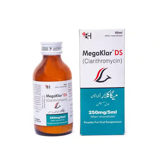 Megaklar DS 250mg/5ml Oral Suspension, 60ml - Barrett Hodgson