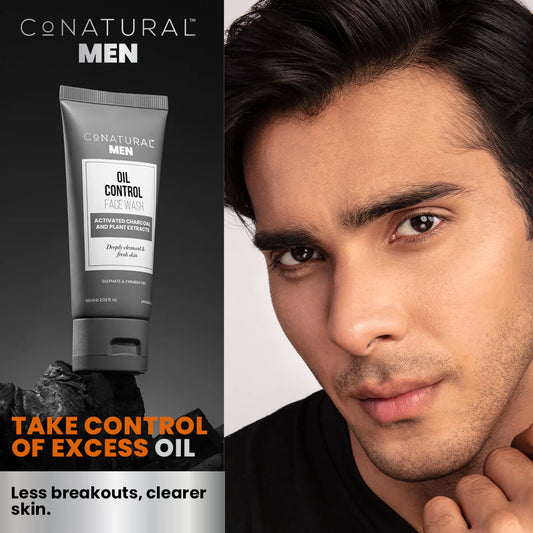 Men Oil Control Face Wash, 60ml - CoNatural