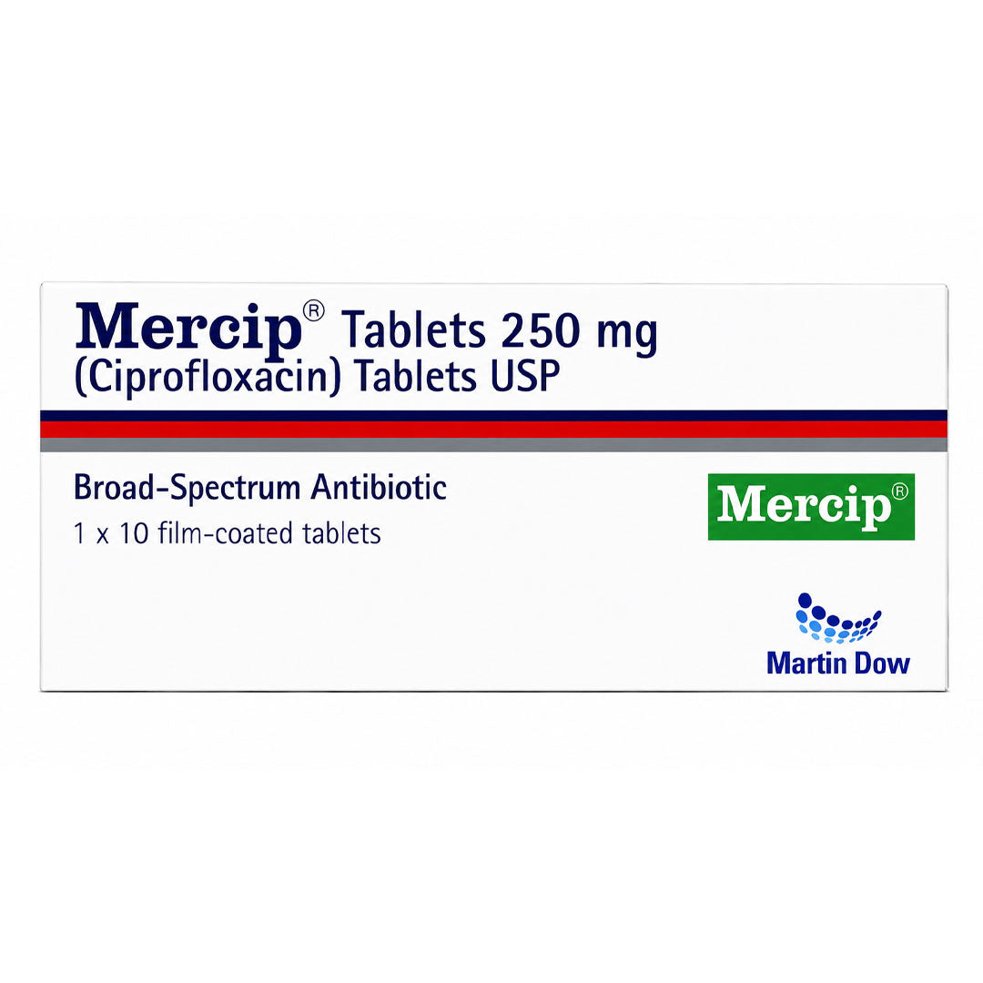 Mercip (Ciprofloxacin) Tablets, 10 Ct - Martin Dow