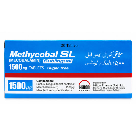 Methycobal SL Sugar Free Tablets 1500ug, 20 Ct - Hilton