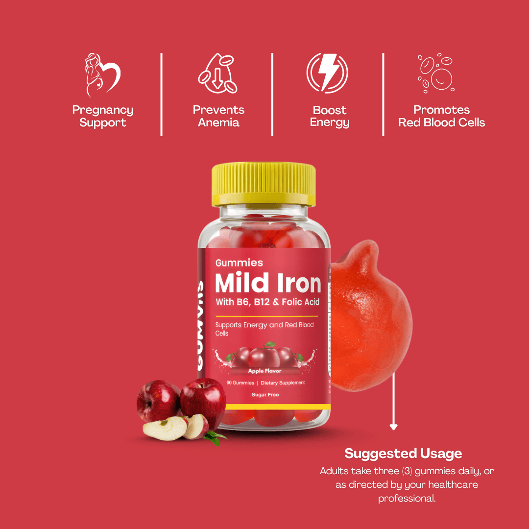 Gumvits Mild Iron Gummies, 60 Ct