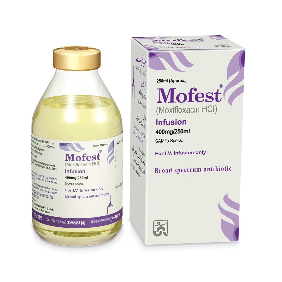 Mofest (Moxifloxacin) 400mg/250ml Infusion, 250 ml - Sami Pharma