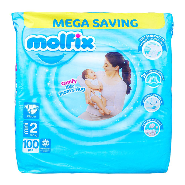 Molfix Diapers Size 2 (Mini), 100 Ct