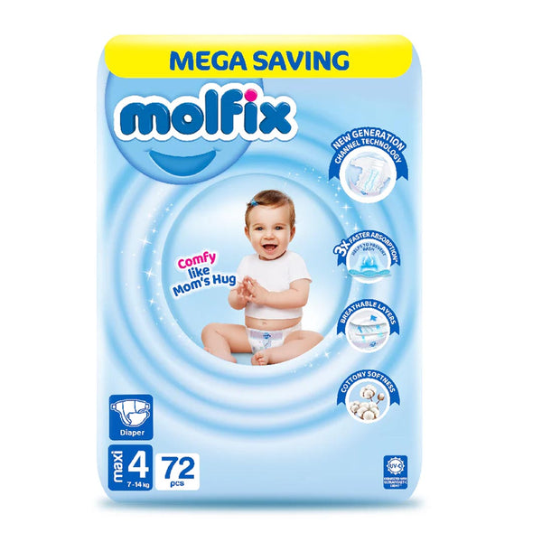 Molfix Diapers Size 4 (Maxi), 72 Ct