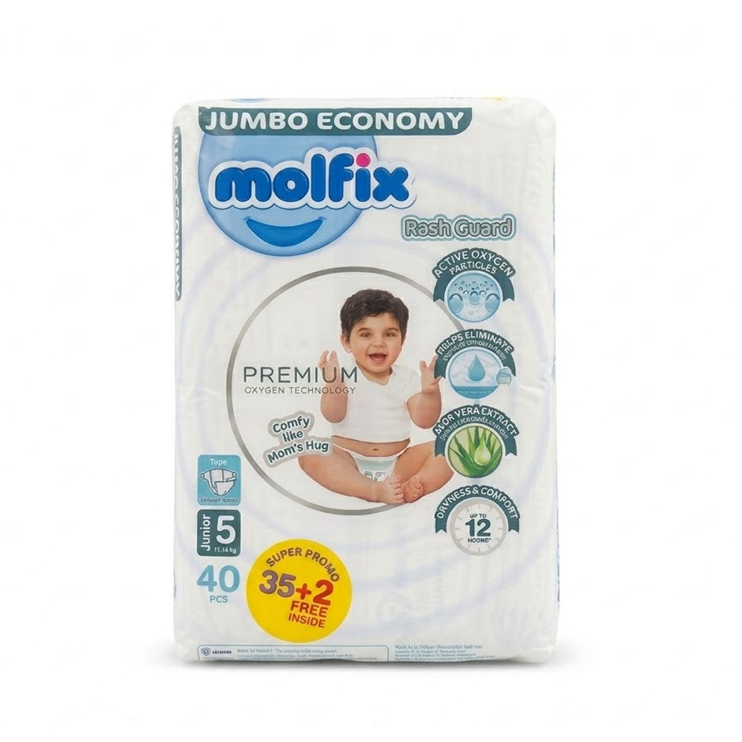 Molfix Rash Guard Premium Diapers Size 5, 40 Ct