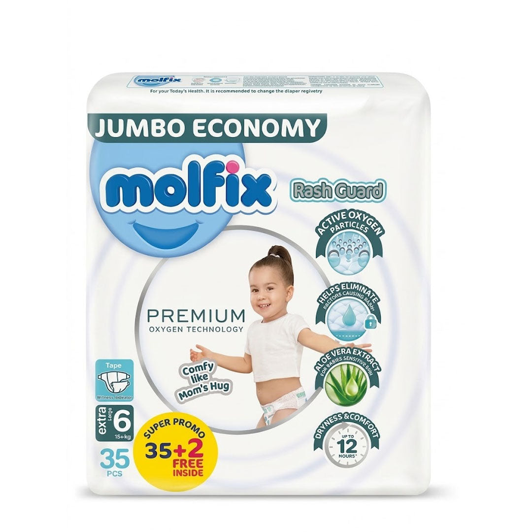 Molfix Rash Guard Premium Diapers Size 6, 35 Ct